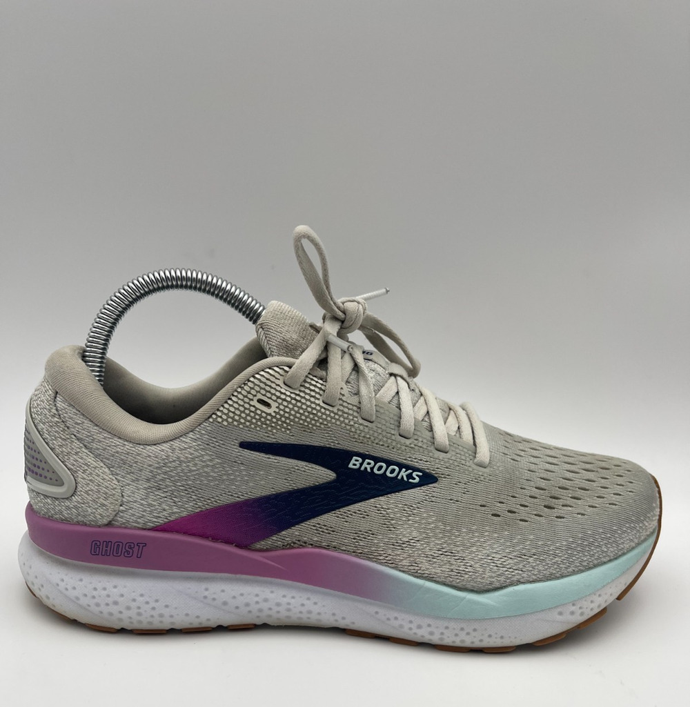 Brooks Ghost 16 Shoes Womens 9 Grey Road Running Athletic Gym Sneakers